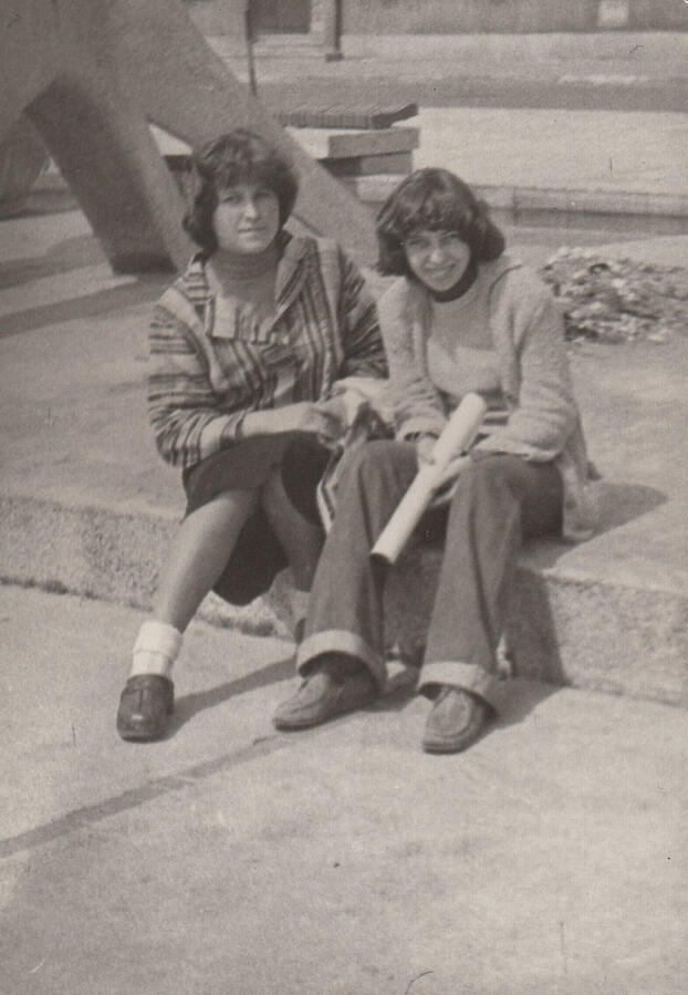 Renata with her mum during 6 year art school